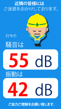 デジタルサイネージで計測情報配信,建築現場、高速道路の工事現場などでご利用できます。